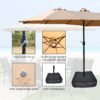 15 X 9 Ft Large Double Sided Rectangular Outdoor Twin Patio Market Umbrella With Light And Base - Taupe - Image 18