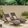 Salem - Wicker Chaise Lounge Chair Set With Faux Rattan Material - Mocha - Image 4