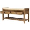 Shoe Rack With Cushioned Seat And Drawers Multipurpose Entryway Storage Bench - Old Pine - Image 9