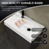 Modern 24" Bathroom Vanity With Ceramic Basin, Wall Mounted Sink Combo Cabinet - Black - Image 4