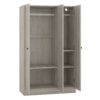 3 Door Shutter Wardrobe With Shelves - Gray - Image 4