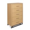 Borah - Contemporary Wood 5 Drawer Dresser - Natural - Image 6