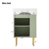 Bathroom Vanity, Combo Cabinet, Bathroom Storage Cabinet, Single Ceramic Sink, Left Side Storage - Green - Image 11