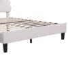 Queen Size Upholstered Platform Bed With Flower Pattern Headboard - Beige - Image 3