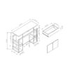 Modernize Kitchen Buffet Organizing Cabinet With 4 Shelves - White / Dark Taupe - Image 8