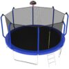 168.11" Trampoline With Basketball Hoop, Astm Approved Reinforced Type Outdoor Trampoline With Enclosure Net - Blue - Image 3