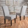 Amaranthine - Upholstered Dining Chair With High Back And Wood Legs (Set of 2) - Light Gray - Image 6