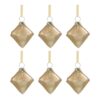 Christmas Ornaments, Decorative Hanging Ball Christmas Tree Ornaments For Holiday Party Decorations (Set of 6) - Gold - Image 2