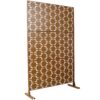 Outdoor & Indoor Freestanding Decorative Privacy Screen For Deck Balcony Patio, Metal Privacy Screen - Brown - Image 6