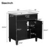 Bathroom Vanity With Ceramic Basin, Soft Close Door And Adjustable Shelves - Black - Image 9