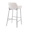 Daniella - Contemporary Fixed Height Bar Stool (Set of 2) - Chrome / White - Image 4