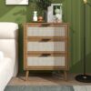 3 Drawer Cabinet, Suitable For Bedroom, Living Room, Study - Walnut - Image 2