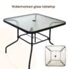 Outdoor Patio Dining Set For 4 People, Metal Patio Furniture Table And Chair Set With Umbrella - Black - Image 8