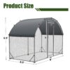 Large Chicken Coop Upgrade Three Support Steel Wire Impregnated Plastic Net Cage, Oxford Cloth Plated Waterproof UV Protection, Duck Rabbit Sheep Bird Outdoor House - Dark Gray - Image 6