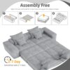 Modern Oversized Modular Sectional Sofa, Sparkling Chenille Fabric Soft Cushion Sofa With 8 Pillows, 8 Pieces Diy Combination Tufted Sofa, No Assembly Required - Gray - Image 19