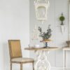 4 Light Wood Chandelier, Hanging Light Fixture With Adjustable Chain For Kitchen, Bulb Not Included - Cream White - Image 5