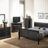 King Bed Panel Sleigh - Black - Image 4