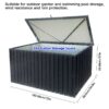 Metal Storage Box Store Large Out Door Use - Black - Image 5