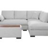 Joshua - Woven Fabric Sectional Sofa With Right Facing Chaise and Console Ottoman - Light Gray - Image 2