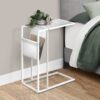 Accent Table, C - Shaped, Contemporary And Modern - White - Image 3
