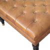 Buffalo - Studded Leather Ottoman With Castor Legs - Tan - Image 3