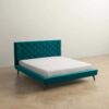 Dillon - Velvet Platform Bed - Blue - Image 3