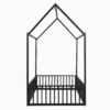 Twin Size Metal House Bed With Fence And Door - Black - Image 10