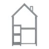 House-Shaped Wooden Writing Desk, Kids Study Table, Bookshelf & Toy Storage - Gray - Image 13