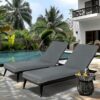 2 Piece Outdoor Chaise Lounge Cushion Set, Replacement Cushions For Patio Furniture - Gray - Image 5