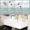 Bathroom Vanity, Combo Cabinet, Bathroom Storage Cabinet, Single Ceramic Sink, Right Side Storage - Black - Image 6