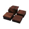 30 Piece Interlocking Deck Tiles Striped Pattern, Square Acacia Hardwood Outdoor Flooring For Patio, Bancony, Pool Side - Brown - Image 43
