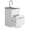 Metro - Laundry Cabinet With Faucet And Stainless Steel Sink - White - Image 2