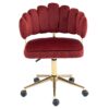 Velvet Home Office Desk Chair, Modern Cute Computer Chair With Swivel Wheels, Height Adjustable - Wine Red - Image 13