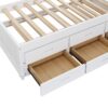 Full Solid Pine Captain Bookcase Bed With Trundle Bed And 3 Spacious Under Bed Drawers In Casual - White / Walnut - Image 2