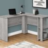 Computer Desk, Home Office, Corner, Storage Shelves, L Shape, Laptop, Contemporary & Modern - Gray - Image 3