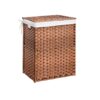 Laundry Hamper With Lid PE Rattan Powder Coating Frame Clothes Hampers With 2 Removable Bags, 100L - Brown - Image 41
