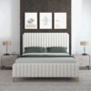 Valery - King Size Platform Bed - Cream - Image 4