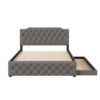 Queen Size Upholstered Platform Bed With Twin Size Trundle And 2 Sets Of USB Ports On Each Side - Gray - Image 4