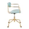 Demi - Contemporary Office Chair - Gold / Light Blue - Image 2