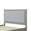 Queen Size Mid Century Modern Solid Wood Platform Bed With Upholstered Headboard - Gray - Image 7