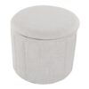 Lindsey - Contemporary / Glam Folding Storage Ottoman - Cream - Image 4