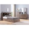 Full Bookcase Headboard 6 Shelves 3 Shelves Adjustable Top Panel Rounded Corners - Hazelnut - Image 3