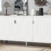 Modern TV Stand With 3 Doors And Adjustable Shelves For Living Room, Fits TVs Up To 70" - White - Image 6