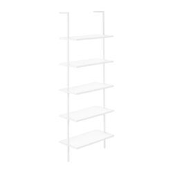 Etagere Bookcase Ladder 5 Tier For Office - White