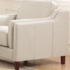 Bella-Top Grain Leather Chair - Beige / White - Image 3