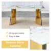 Dining Table, Paired With Electroplated Golden Butterfly Table Legs - Gold / White - Image 7