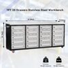 Garage Storage Cabinets With Workbench (20 Drawers) - Silver - Image 4