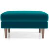 Amber - Mid-Century Modern Square Upholstered Ottoman - Blue - Image 2