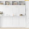Queen Size Murphy Wall Bed With Closet And Drawers - White - Image 15