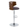 Cosi - Mid-Century Modern Adjustable Barstool With Swivel With Rounded Rectangle Footrest (Set of 2) - Chrome / Brown - Image 3